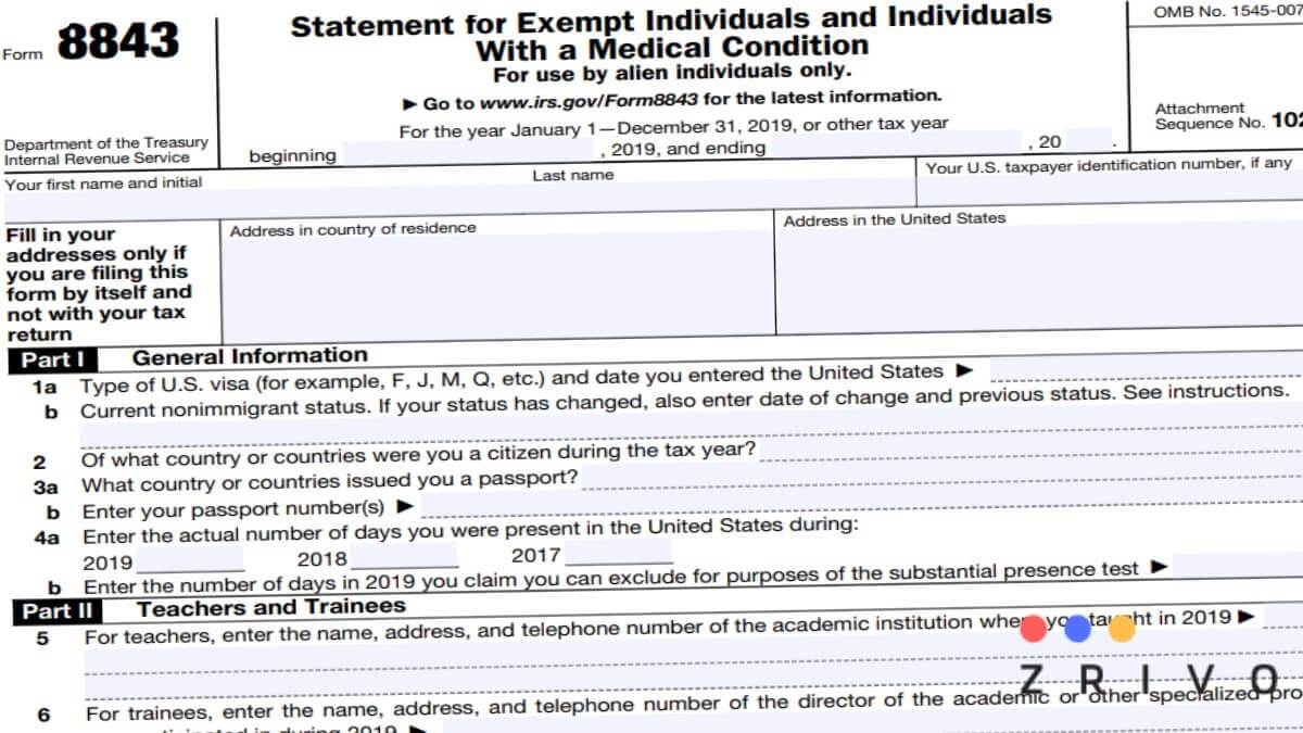 8843 Form 8843 Form 2021