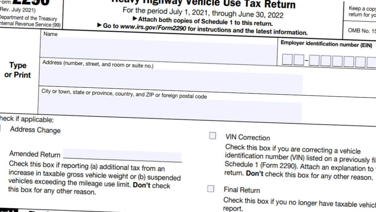 2290 Form 2290 Form