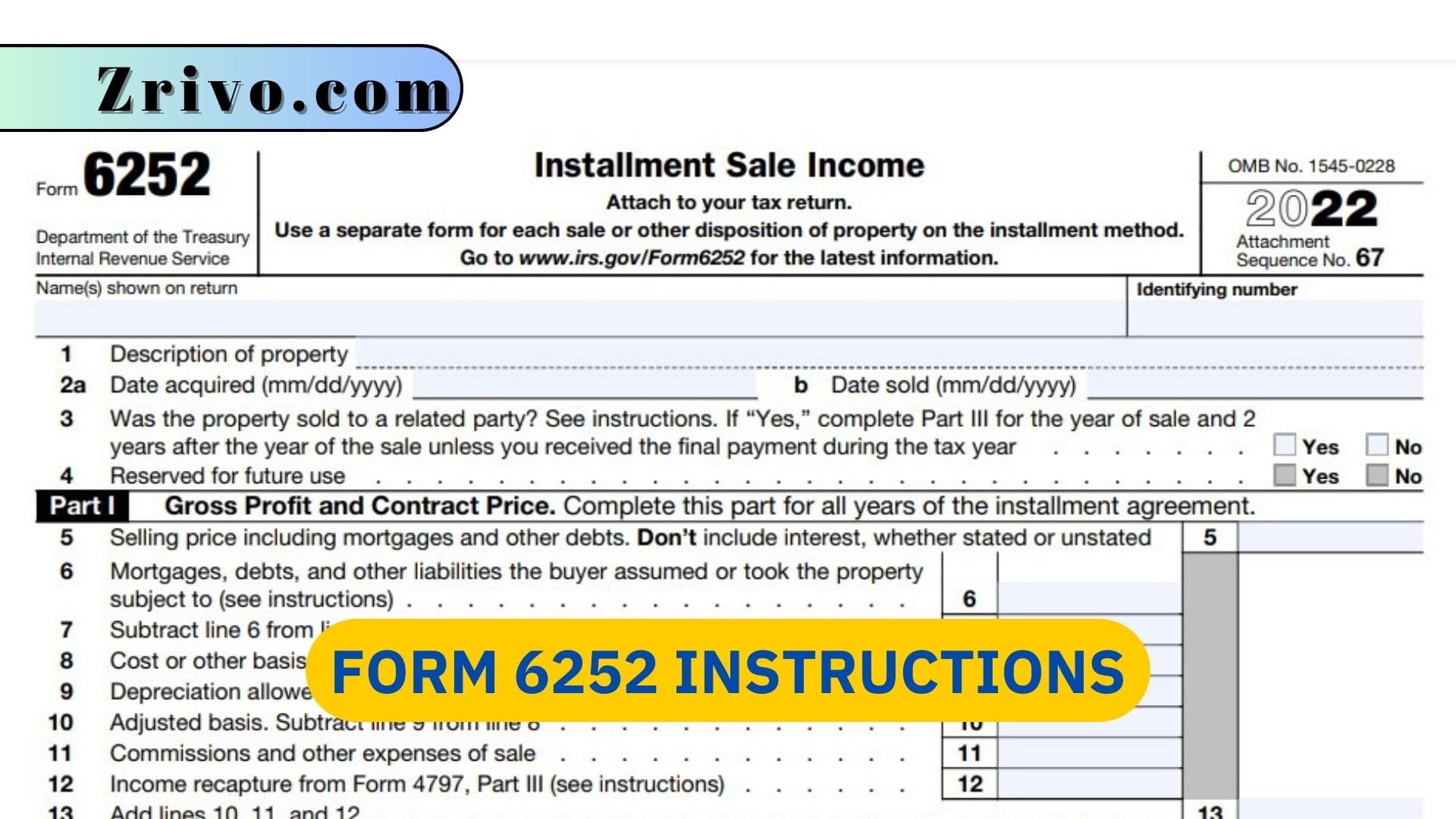 Form 6252 Instructions Form 6252 Instructions