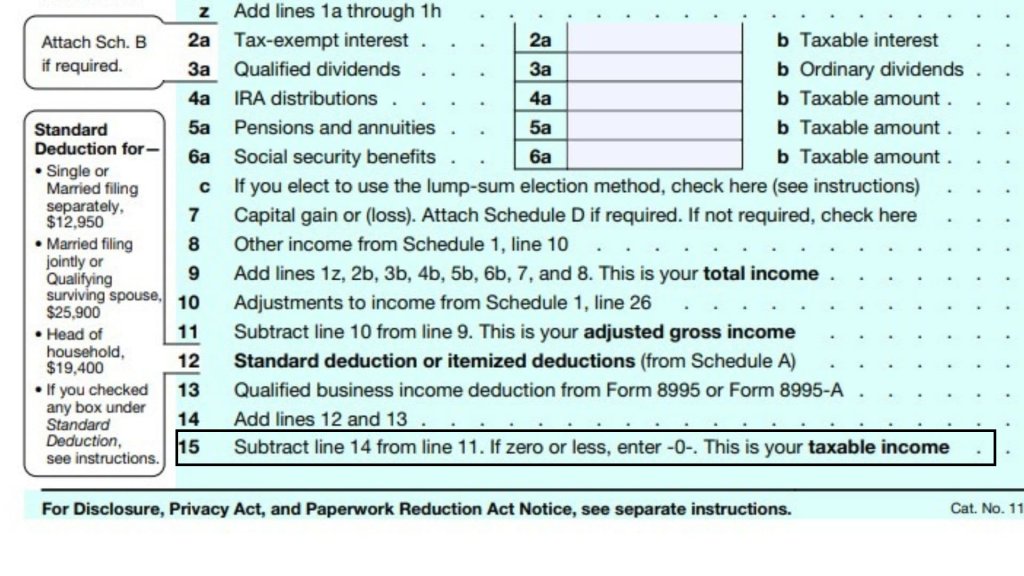 What is Taxable Income? 2 Taxable Income on Form 1040