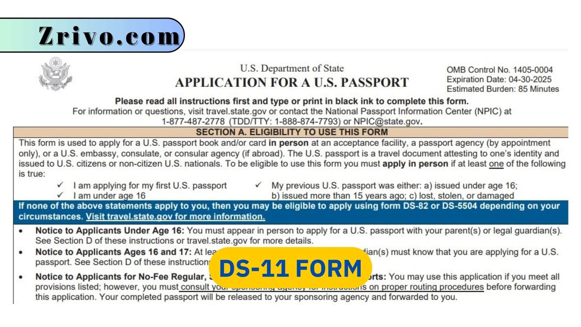 DS-11 Form DS-11 Form