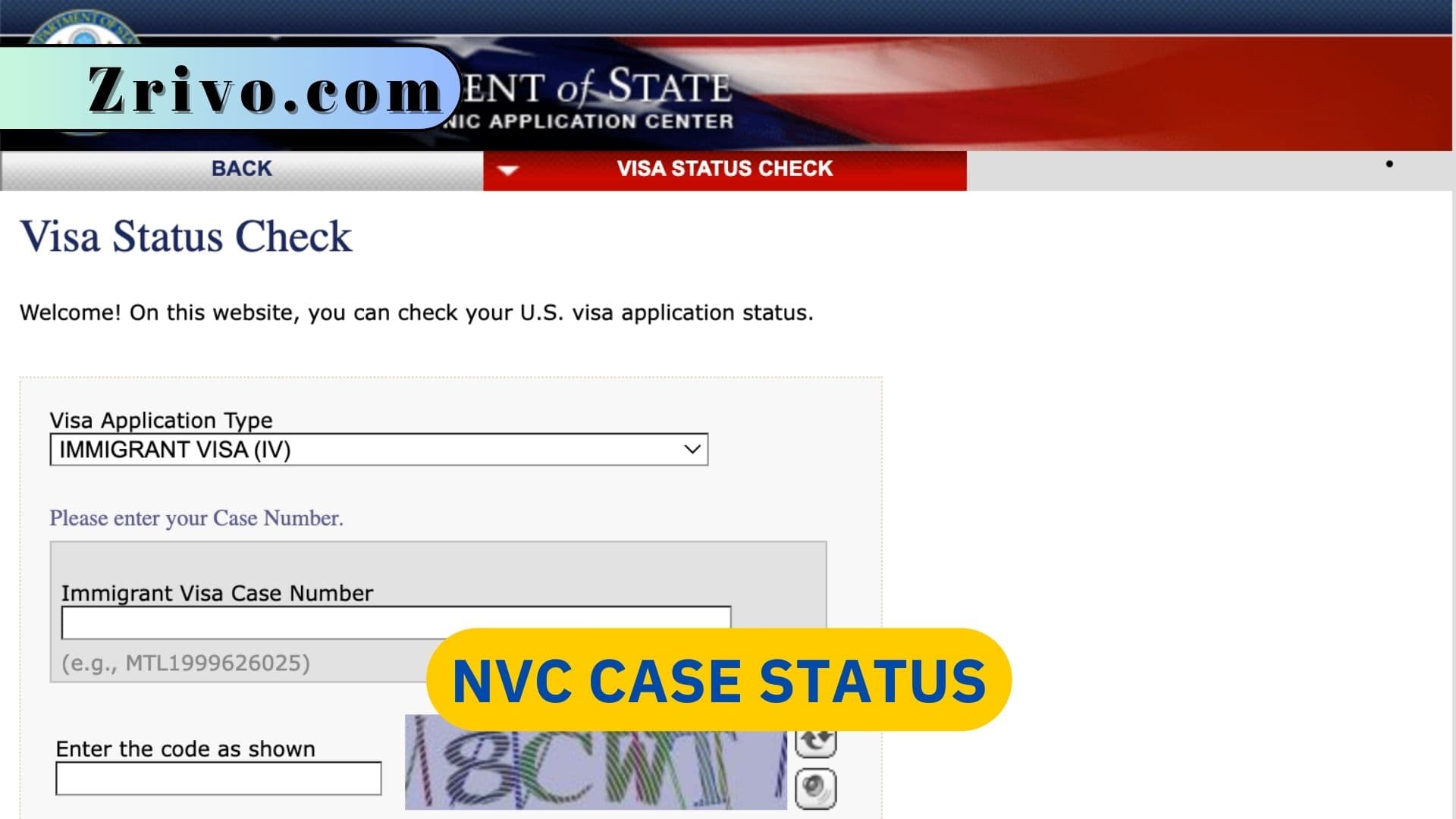 NVC Case Status NVC Case Status