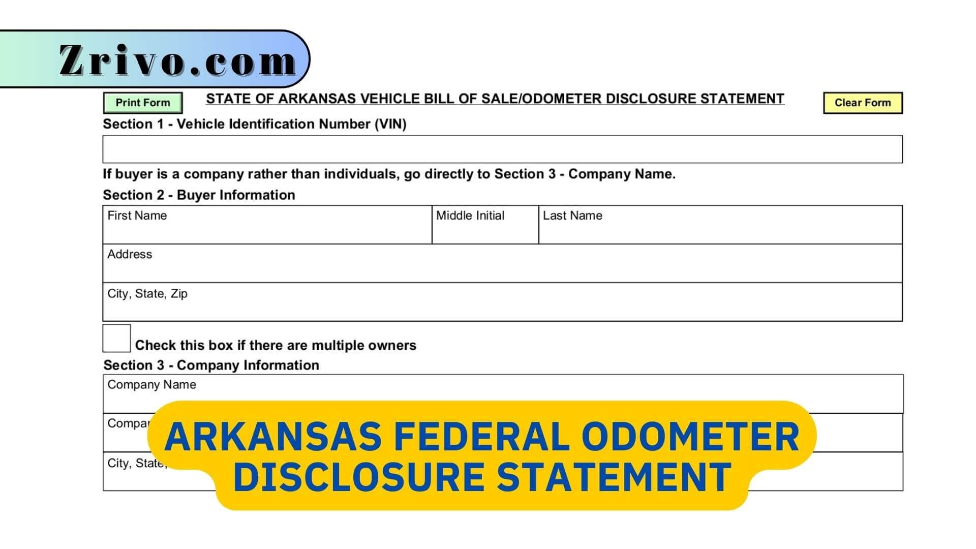 Arkansas Federal Odometer Disclosure Statement Arkansas Federal Odometer Disclosure Statement